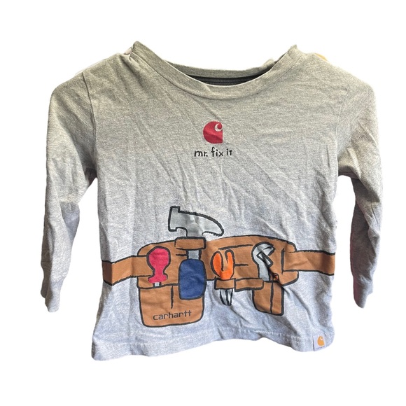 Carhartt Other - Carhartt Graphic Tee Kids 4T Gray Construction Tools Logo Short Sleeve Cotton